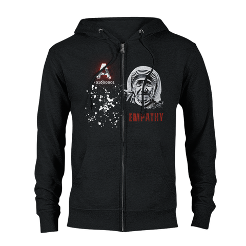 Aforawesome™ Empathy Unisex Zip Hoodie Divine Black