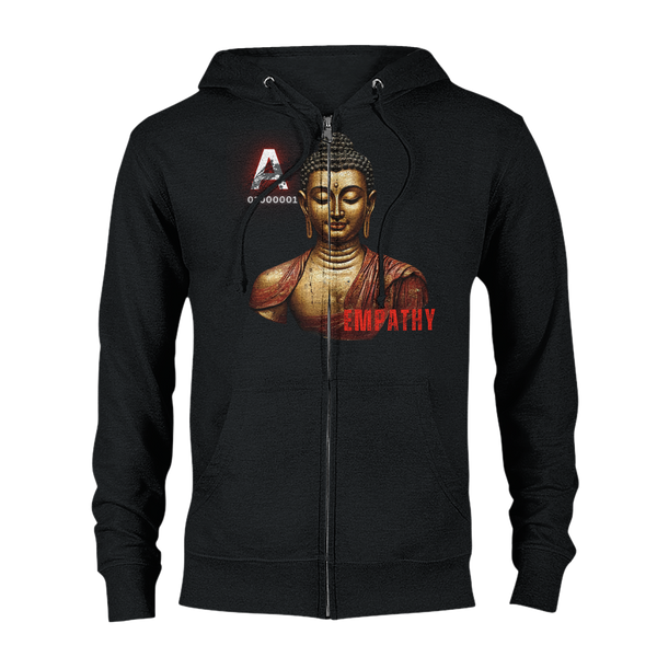 Aforawesome™ Empathy III Unisex Zip Hoodie Divine Black