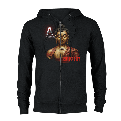 Aforawesome™ Empathy III Unisex Zip Hoodie Divine Black