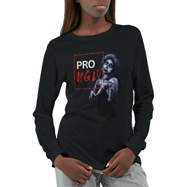 Aforawesome™ Pro Ugly Unisex Long Sleeve Shirt Dirty Black