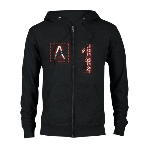 Aforawesome™ Hieroglyphs XV Unisex Zip Hoodie Pitch Black