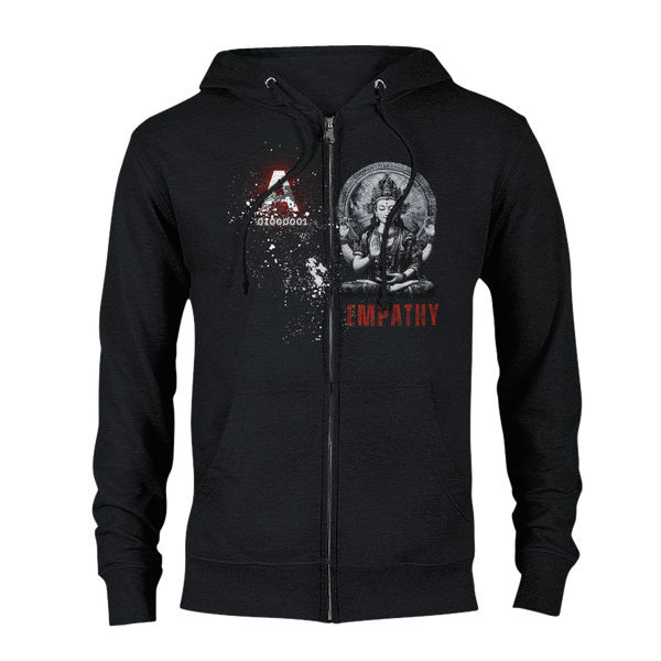 Aforawesome™ Empathy II Unisex Zip Hoodie Divine Black