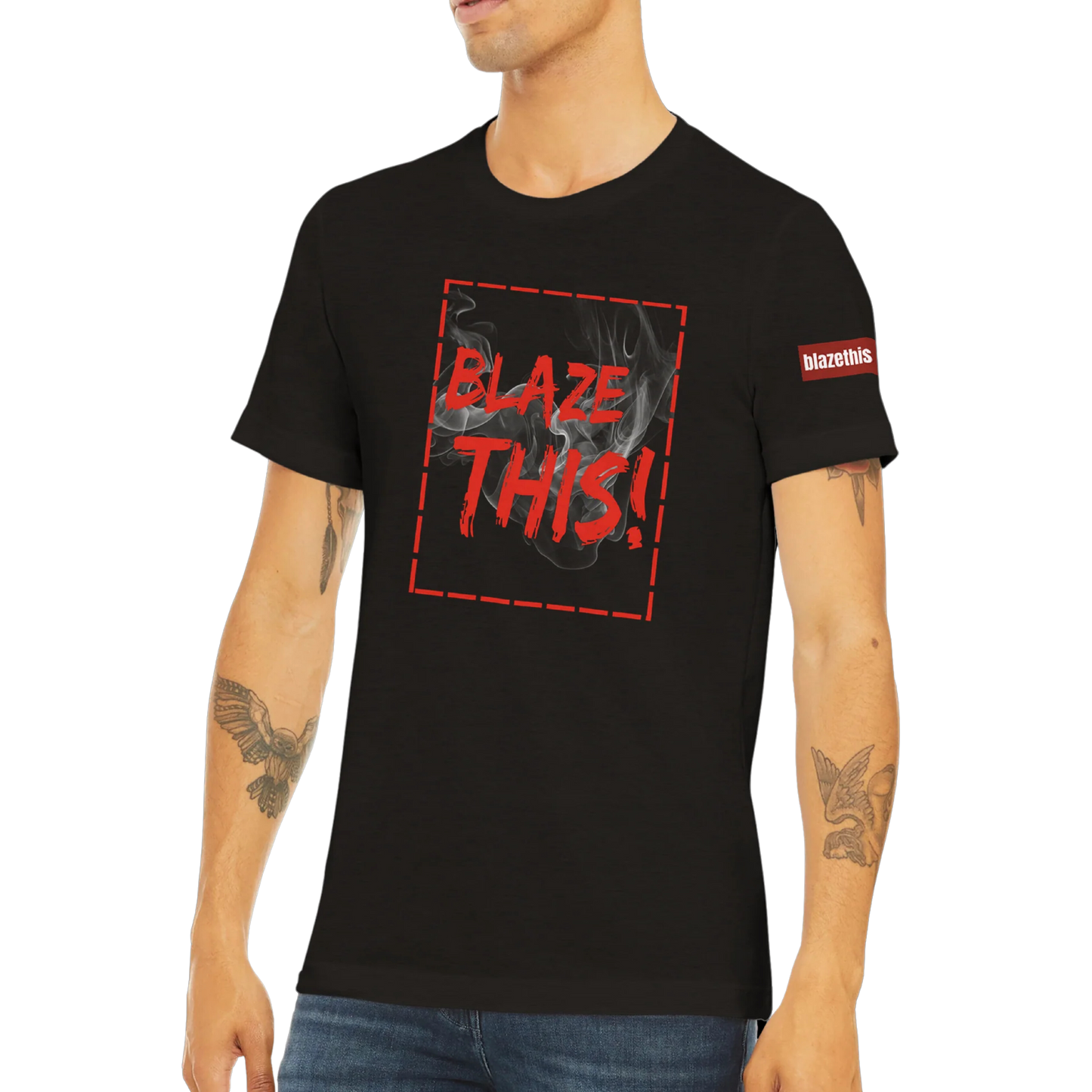 Aforawesome™ Blaze This! Unisex Triblend Athletic T-Shirt Scorch Black