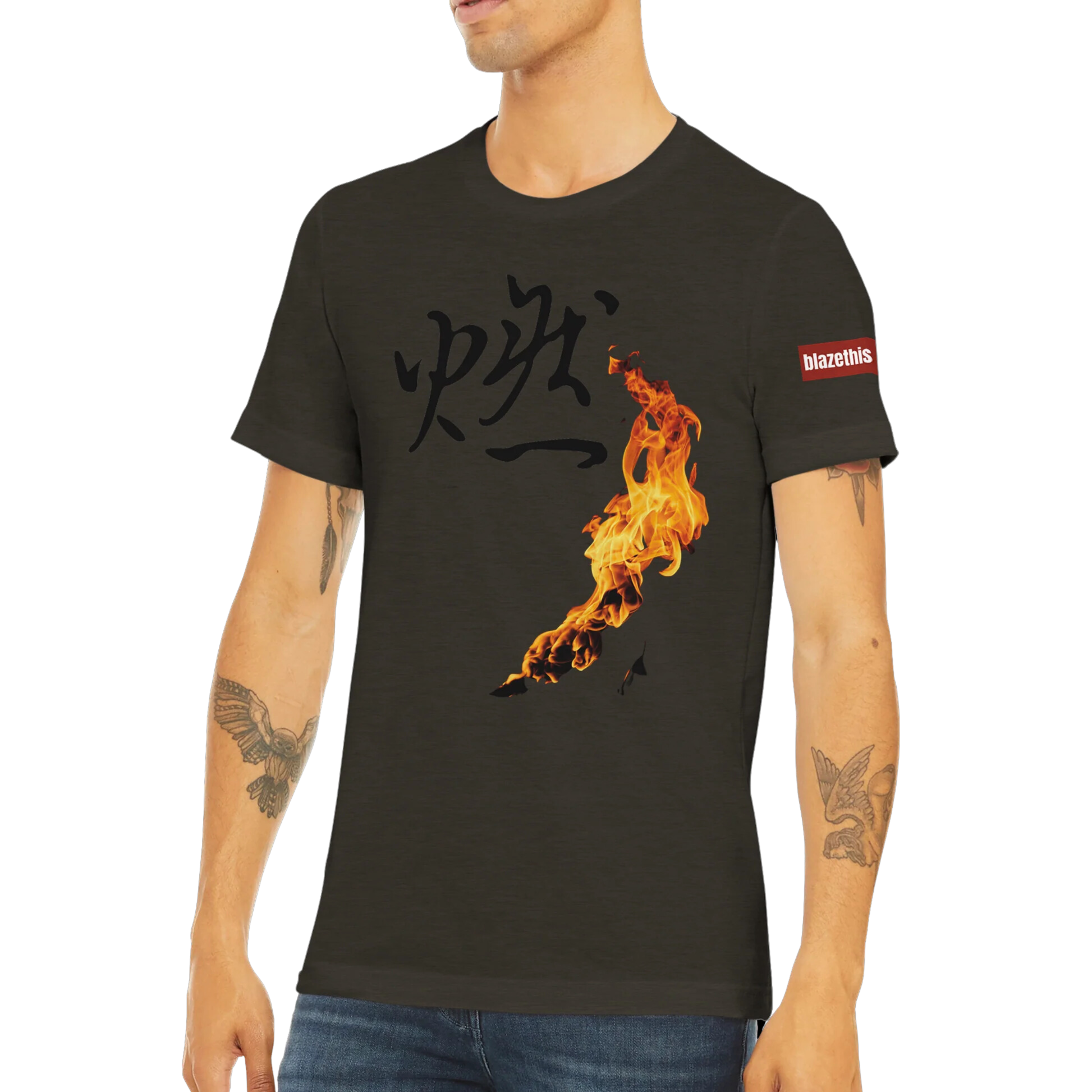 Aforawesome™ Blaze This! XII Unisex Triblend Athletic Shirt Inferno Black