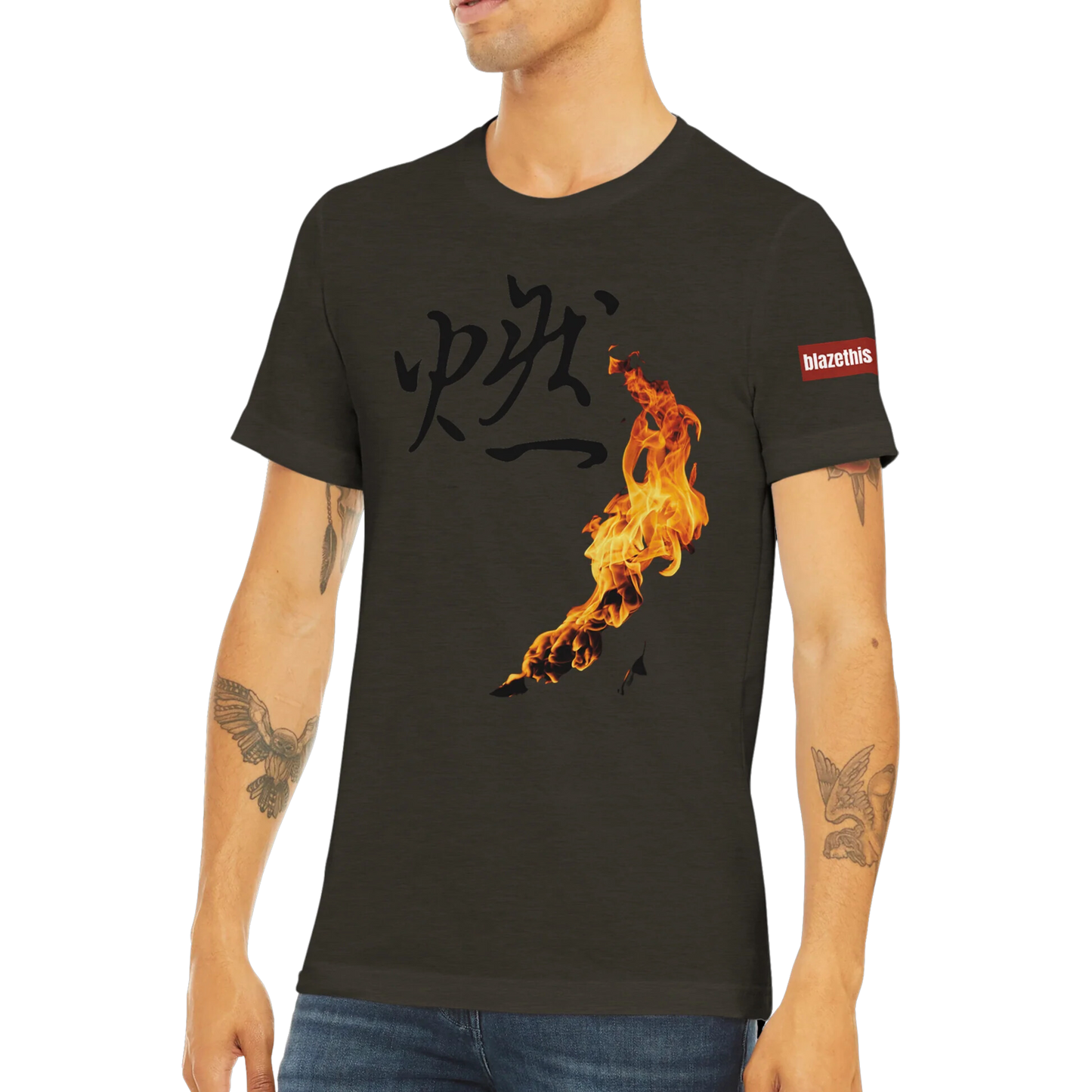 Aforawesome™ Blaze This! XII Unisex Triblend Athletic Shirt Inferno Black