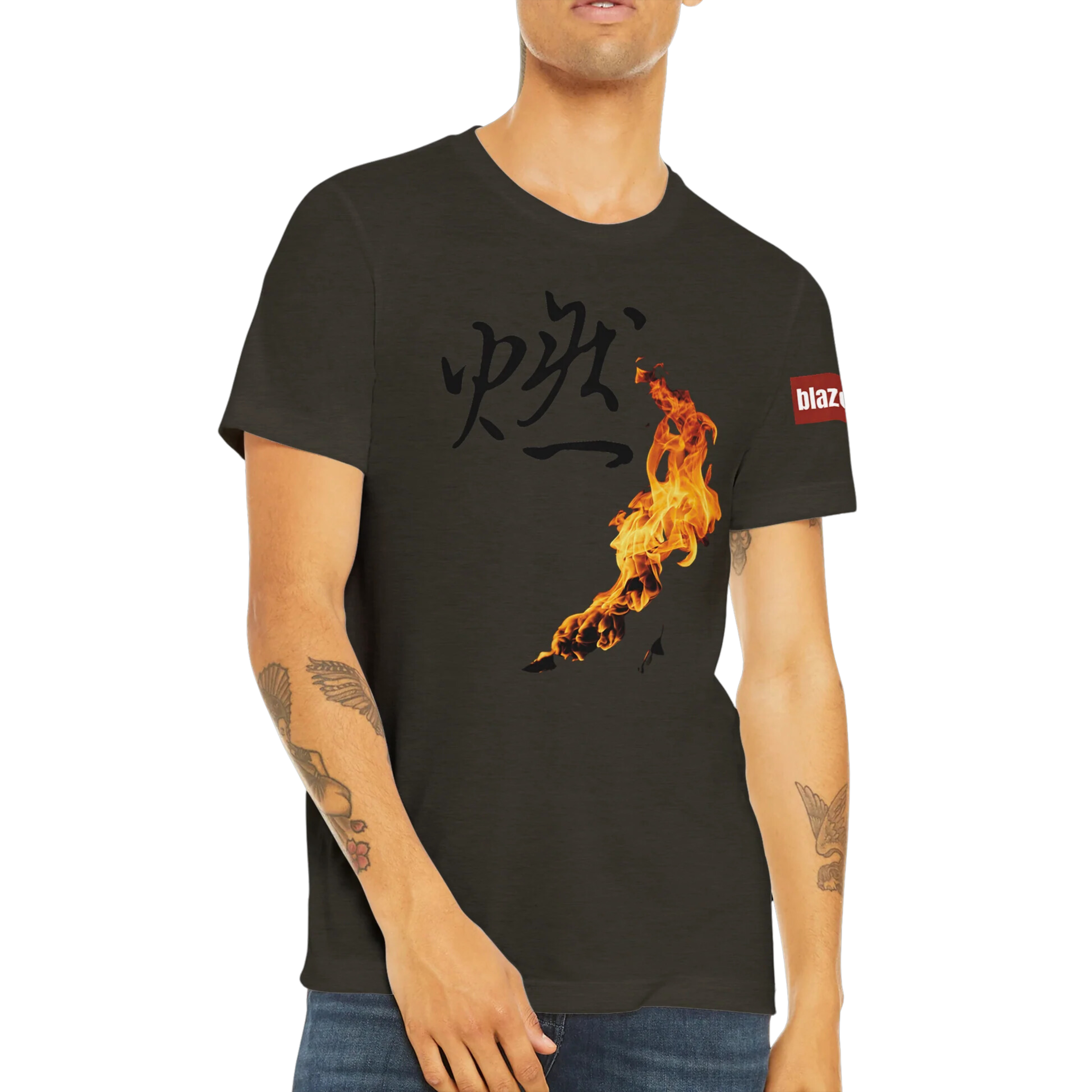 Aforawesome™ Blaze This! XII Unisex Triblend Athletic Shirt Inferno Black