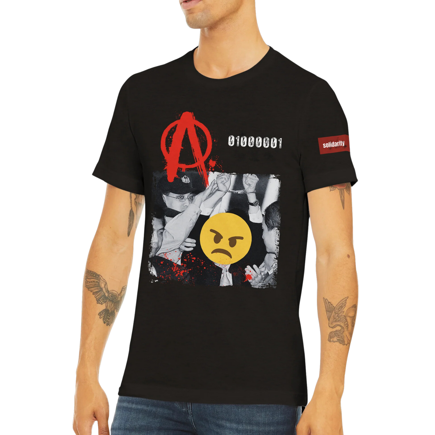 Aforawesome™ Solidarity III Unisex Triblend Athletic Shirt Pitch Black