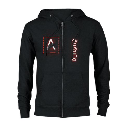 Aforawesome™ Hieroglyphs XIII Unisex Zip Hoodie Pitch Black