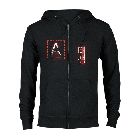 Aforawesome™ Hieroglyphs XII Unisex Zip Hoodie Pitch Black