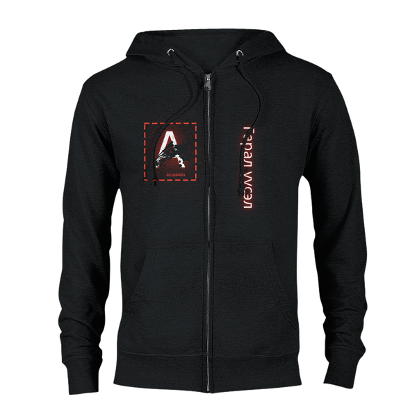 Aforawesome™ Hieroglyphs XIV Unisex Zip Hoodie Pitch Black