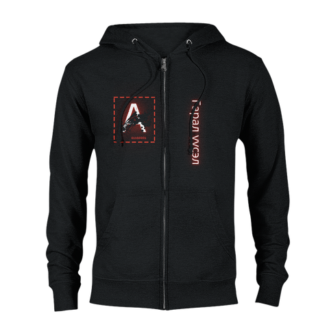 Aforawesome™ Hieroglyphs XIV Unisex Zip Hoodie Pitch Black