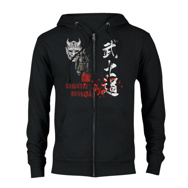 Aforawesome™ Warrior VII Unisex Zip Hoodie Samurai Black