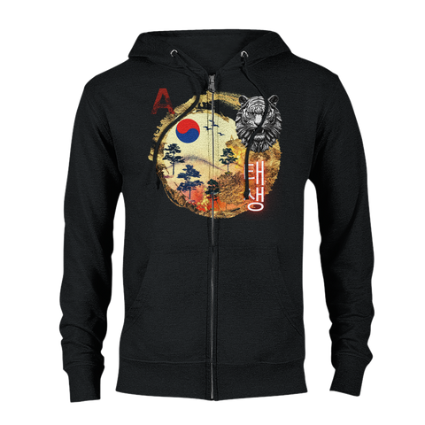 Aforawesome™ Hieroglyphs XII Unisex Zip Hoodie Earth Black