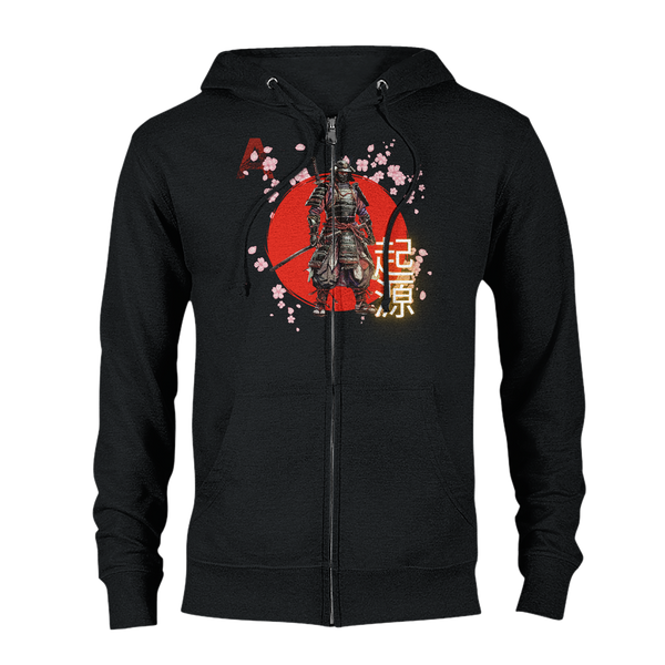 Aforawesome™ Hieroglyphs XVI Unisex Zip Hoodie Ancient Black