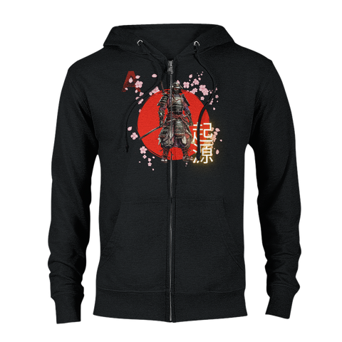 Aforawesome™ Hieroglyphs XVI Unisex Zip Hoodie Ancient Black